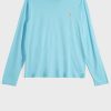 Blaue Ralph Lauren T-Shirts mit Rundhalsausschnitt für Damen