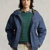 Blaue Ralph Lauren Twill-Kapuzenjacken für Herren