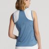 Blaue ärmellose Piqué-Hemden im Tailored Fit von Ralph Lauren für Damen