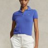 Blaue Slim Fit Poloshirts aus Kaschmir von Ralph Lauren für Damen