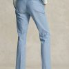 Blaue, verkürzte Chambray-Kick-Flare-Hose von Ralph Lauren für Damen