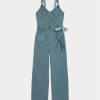 Blaues Jumpsuit-Kleid aus stückgefärbtem Jersey von Ralph Lauren für Damen