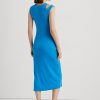 Blaues ärmelloses Midikleid aus Baumwollmischung von Ralph Lauren für Damen