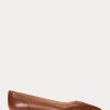 Braune Ballerinas aus brüniertem Leder von Ralph Lauren für Damen