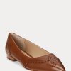 Braune Ballerinas aus brüniertem Leder von Ralph Lauren für Damen