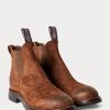 Braune Chelsea-Stiefel aus Wildleder von Ralph Lauren für Herren