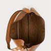 Braune Damen Ralph Lauren Polo ID Kalbsleder Mittelgroße Schultertaschen