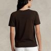 Braune Damen Ralph Lauren Rl Logo Jersey T Shirts