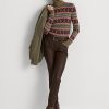 Braune, enge Knöchelhose aus Nappaleder von Ralph Lauren für Damen