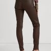 Braune, enge Knöchelhose aus Nappaleder von Ralph Lauren für Damen