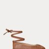 Braune flache Schnürschuhe Cecilia aus Nappaleder für Damen von Ralph Lauren