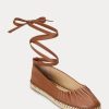 Braune flache Schnürschuhe Cecilia aus Nappaleder für Damen von Ralph Lauren