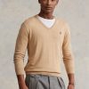 Braune Herrenpullover aus strukturierter Baumwolle von Ralph Lauren in Slim Fit