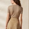 Braune Kurzarmpullover aus Kaschmirjersey von Ralph Lauren für Damen