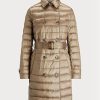 Braune, metallisch gesteppte Daunenmäntel von Ralph Lauren für Damen