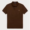 Braune Poloshirts aus Mesh für Herren von Ralph Lauren Custom Slim Fit