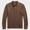 Braune Poloshirts für Herren von Ralph Lauren Custom Slim Fit Birdseye