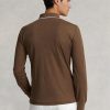 Braune Poloshirts für Herren von Ralph Lauren Custom Slim Fit Birdseye