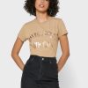 Braune Poloshirts mit Rundhalsausschnitt und Logo für Damen von Ralph Lauren