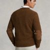 Braune Pullover mit Rundhalsausschnitt aus Wolle mit Wildleder-Patch für Herren von Ralph Lauren