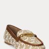 Braune Ralph Lauren Averi II Monogram Jacquard-Loafer für Damen