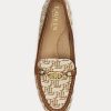 Braune Ralph Lauren Averi II Monogram Jacquard-Loafer für Damen