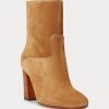 Braune Ralph Lauren Brindley Wildlederstiefel für Damen