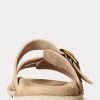 Braune Ralph Lauren Ezra Sandalen aus Kalbsleder und Wildleder für Damen