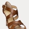 Braune Ralph Lauren Gisella Heels aus brüniertem Leder für Damen