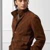 Braune Ralph Lauren Hayworth Wildlederjacken für Herren