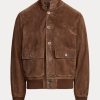 Braune Ralph Lauren Hayworth Wildlederjacken für Herren