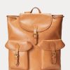 Braune Ralph Lauren Heritage Lederrucksäcke für Herren