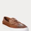 Braune Ralph Lauren Keaton Pennyloafer aus Leder für Herren