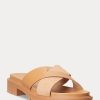 Braune Ralph Lauren Kelsie Sandalen aus Nappaleder und Wildleder für Damen