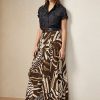 Braune Ralph Lauren Liliosa Röcke aus Leinen-Voile mit Zebra-Print für Damen