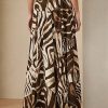 Braune Ralph Lauren Liliosa Röcke aus Leinen-Voile mit Zebra-Print für Damen