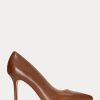 Braune Ralph Lauren Lindella II Pumps aus brüniertem Leder für Damen