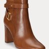Braune Ralph Lauren Madelyn Stiefel aus brüniertem Leder für Damen