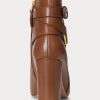 Braune Ralph Lauren Madelyn Stiefel aus brüniertem Leder für Damen