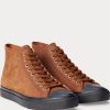 Braune Ralph Lauren Mayport Wildleder-Sneakers für Herren