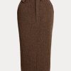 Braune Ralph Lauren Mychele Wollröcke mit Fischgrätenmuster für Damen