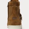 Braune Ralph Lauren Ranger Sneakers aus Nubukleder und Canvas für Herren