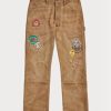 Braune Ralph Lauren Relaxed Fit Distressed Canvas-Hose für Herren