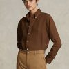 Braune Ralph Lauren Relaxed Fit Leinenhemden für Damen