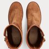 Braune Ralph Lauren Roughout Wildlederstiefel für Herren