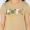 Braune Ralph Lauren Rundhals-Grafik-T-Shirts für Damen