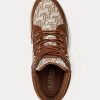 Braune Ralph Lauren Rylee Monogram Jacquard High-Top-Sneakers für Damen