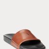 Braune Ralph Lauren Signature-Hausschuhe aus Ponyleder für Herren