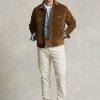 Braune Ralph Lauren Stretch Cord Trucker Jacken für Herren