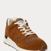 Braune Ralph Lauren Trackster 200 Harris Tweed® Sneakers für Herren